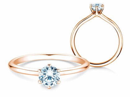 Engagement ring Royal in 14K rosé gold with diamond 0.50ct H/SI