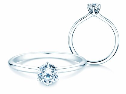 Engagement ring Royal in 14K white gold with diamond 0.50ct G/SI