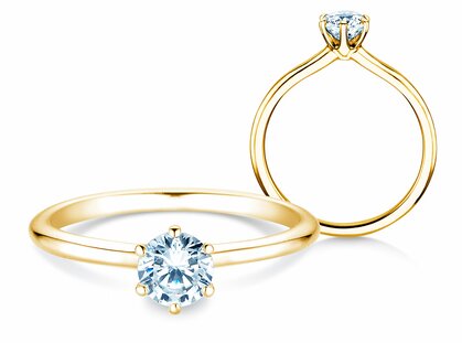 Engagement ring Royal in 14K yellow gold with diamond 0.50ct G/SI