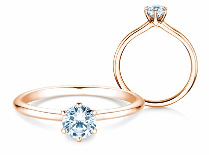 Engagement ring Royal in 14K rosé gold with diamond 0.50ct G/SI