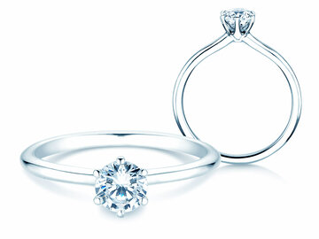 Engagement ring Royal in 14K white gold with diamond 0.50ct G/SI