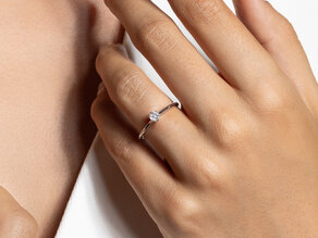 Engagement ring Royal in 9K rosé gold with diamond 0.15ct D/IF