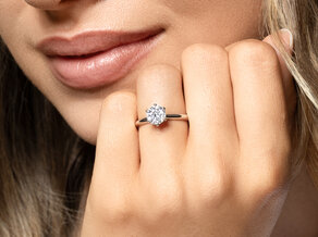 Engagement ring Royal in 9K white gold with diamond 1.00ct G/SI