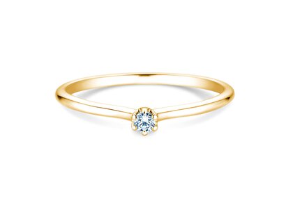 Engagement ring Royal in 14K yellow gold with diamond 0.05ct H/SI