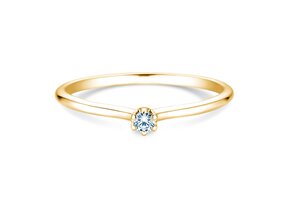 Engagement ring Royal in 14K yellow gold with diamond 0.05ct H/SI