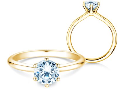 Engagement ring Royal in 14K yellow gold with lab-grown diamond 1.50ct D/IF