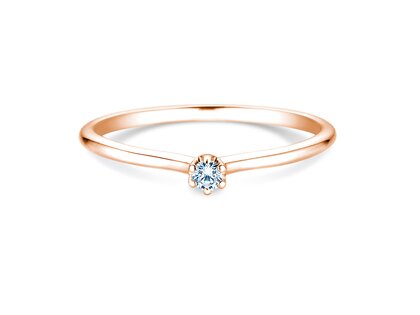 Engagement ring Royal in 9K rosé gold with diamond 0.05ct H/SI