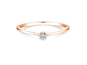 Engagement ring Royal in 9K rosé gold with diamond 0.05ct H/SI