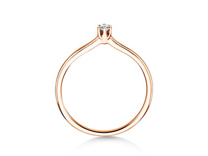 Engagement ring Royal in 9K rosé gold with diamond 0.05ct H/SI