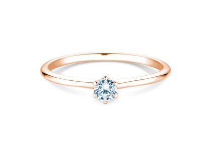 Engagement ring Royal in 9K rosé gold with diamond 0.15ct D/IF