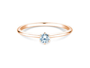 Engagement ring Royal in 9K rosé gold with diamond 0.15ct D/IF