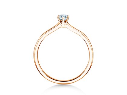 Engagement ring Royal in 9K rosé gold with diamond 0.15ct D/IF