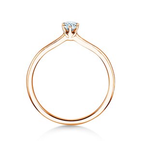Engagement ring Royal in 9K rosé gold with diamond 0.15ct D/IF