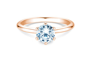 Engagement ring Royal in 9K rosé gold with diamond 1.00ct H/SI