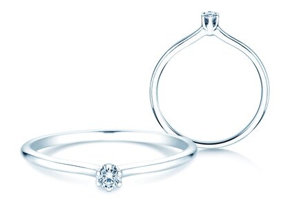 Engagement ring Royal in 14K white gold with diamond 0.05ct H/SI