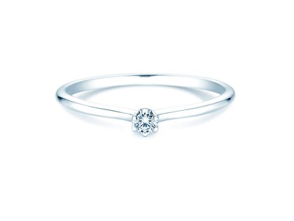 Engagement ring Royal in 14K white gold with diamond 0.05ct H/SI