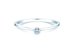 Engagement ring Royal in 14K white gold with diamond 0.05ct H/SI