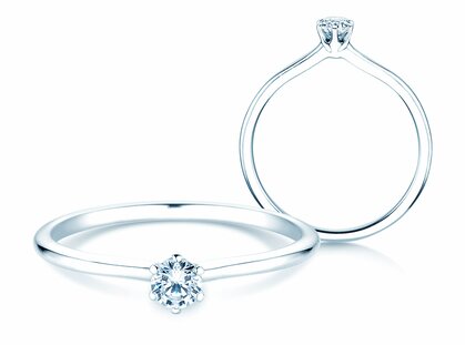 Engagement ring Royal in silver 925/- with diamond 0.10ct G/SI