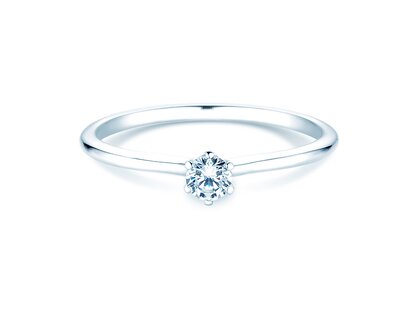Engagement ring Royal in 9K white gold with diamond 0.15ct H/SI