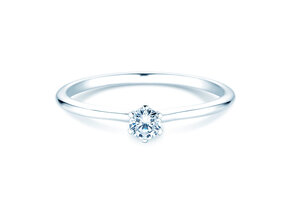 Engagement ring Royal in 9K white gold with diamond 0.15ct H/SI