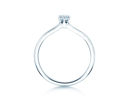 Engagement ring Royal in 9K white gold with diamond 0.15ct H/SI