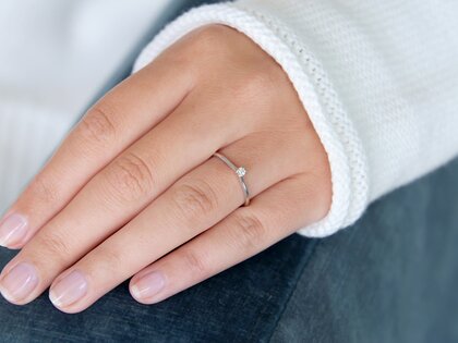 Engagement ring Royal in silver 925/- with diamond 0.10ct G/SI