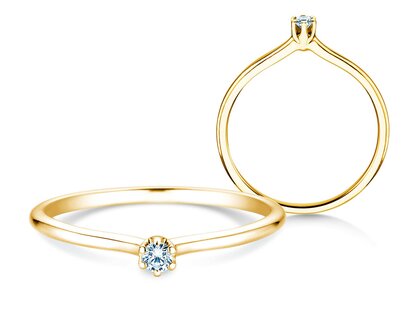 Engagement ring Royal in 14K yellow gold with diamond 0.05ct G/SI