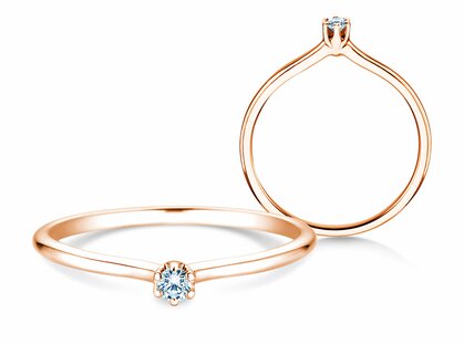 Engagement ring Royal in 14K rosé gold with diamond 0.05ct G/SI