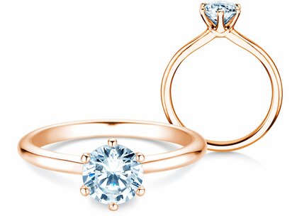 Engagement ring Royal in 14K rosé gold with diamond 1.00ct G/SI