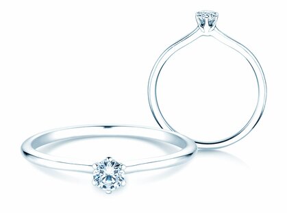 Engagement ring Royal in silver 925/- with diamond 0.10ct G/SI