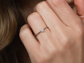 Engagement ring Spirit in 9K rosé gold with diamond 0.15ct H/SI