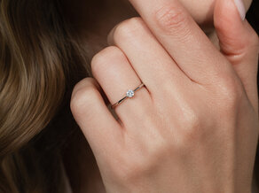 Engagement ring Spirit in silver 925/- with diamond 0.15ct G/VS