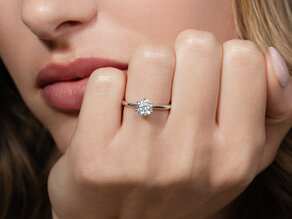 Engagement ring Spirit in 9K white gold with diamond 1.00ct G/SI