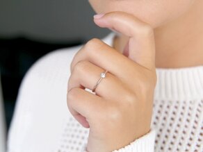 Engagement ring Spirit in silver 925/- with diamond 0.15ct G/VS