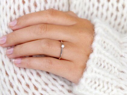 Engagement ring Spirit in silver 925/- with diamond 0.15ct G/VS