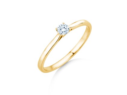 Engagement ring Surprise in 9K yellow gold with lab-grown diamond 0.15ct E/VS