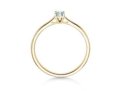 Engagement ring Surprise in 9K yellow gold with lab-grown diamond 0.15ct E/VS
