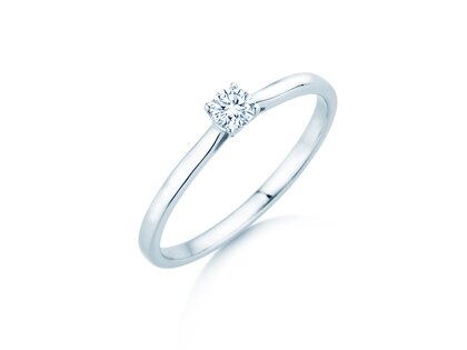 Engagement ring Surprise in silver 925/- with lab-grown diamond 0.15ct E/VS