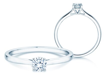 Engagement ring Surprise in 9K white gold with lab-grown diamond 0.25ct E/VS