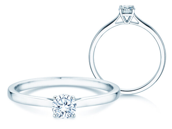 Engagement ring Surprise in 9K white gold with lab-grown diamond 0.25ct E/VS