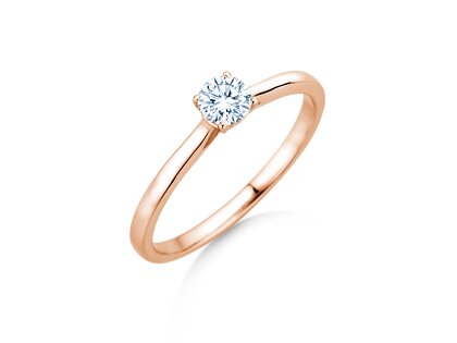 Engagement ring Surprise in 18K rosé gold with lab-grown diamond 0.25ct E/VS