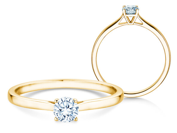 Engagement ring Surprise in 18K yellow gold with lab-grown diamond 0.25ct E/VS