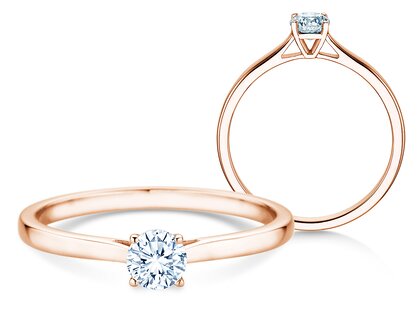 Engagement ring Surprise in 18K rosé gold with lab-grown diamond 0.25ct E/VS