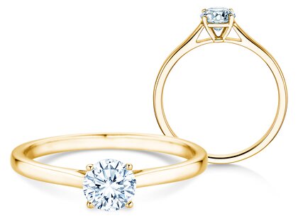 Engagement ring Surprise in 14K yellow gold with lab-grown diamond 0.50ct E/VS