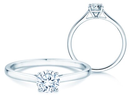 Engagement ring Surprise in 9K white gold with lab-grown diamond 0.50ct E/VS