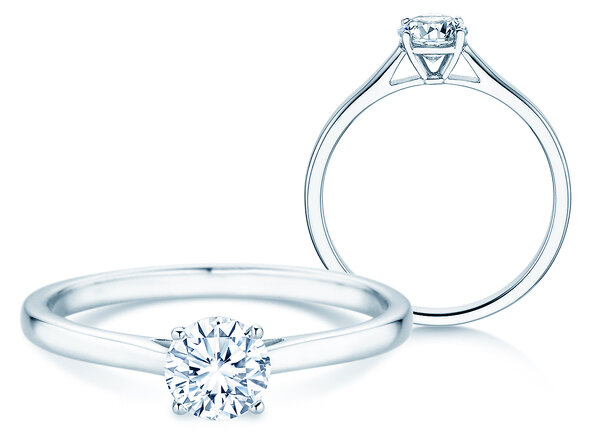 Engagement ring Surprise in 9K white gold with lab-grown diamond 0.50ct E/VS