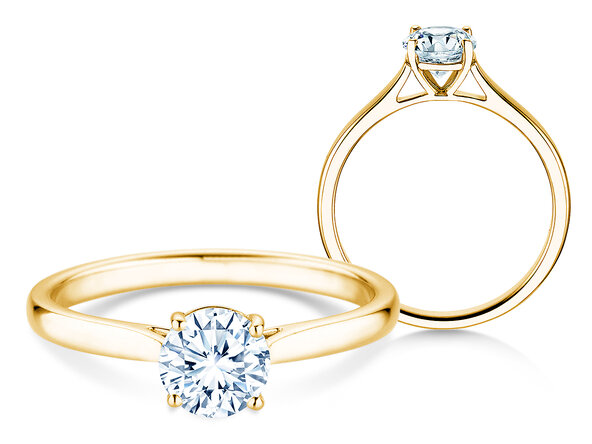 Engagement ring Surprise in 9K yellow gold with lab-grown diamond 0.75ct E/VS