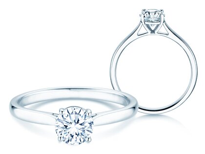 Engagement ring Surprise in 18K white gold with lab-grown diamond 0.75ct E/VS