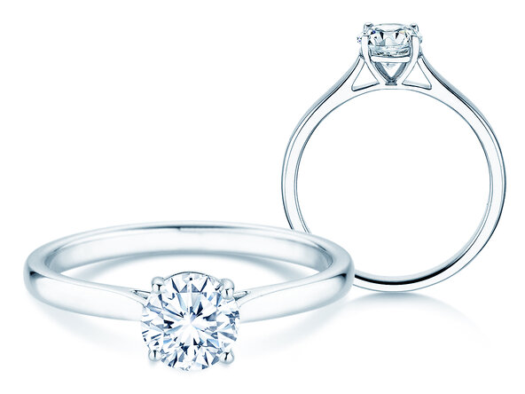 Engagement ring Surprise in 18K white gold with lab-grown diamond 0.75ct E/VS