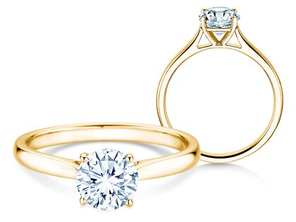 Engagement ring Surprise in 9K yellow gold with lab-grown diamond 1.00ct E/VS